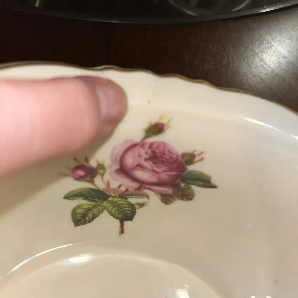 Antique Federal Syracuse China Victoria Gravy Boat Attached Tray Made‎ In USA